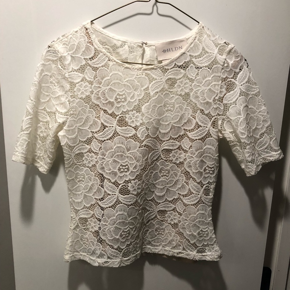 White lace crop top size S
